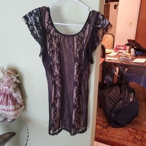 Black lace dress shirt